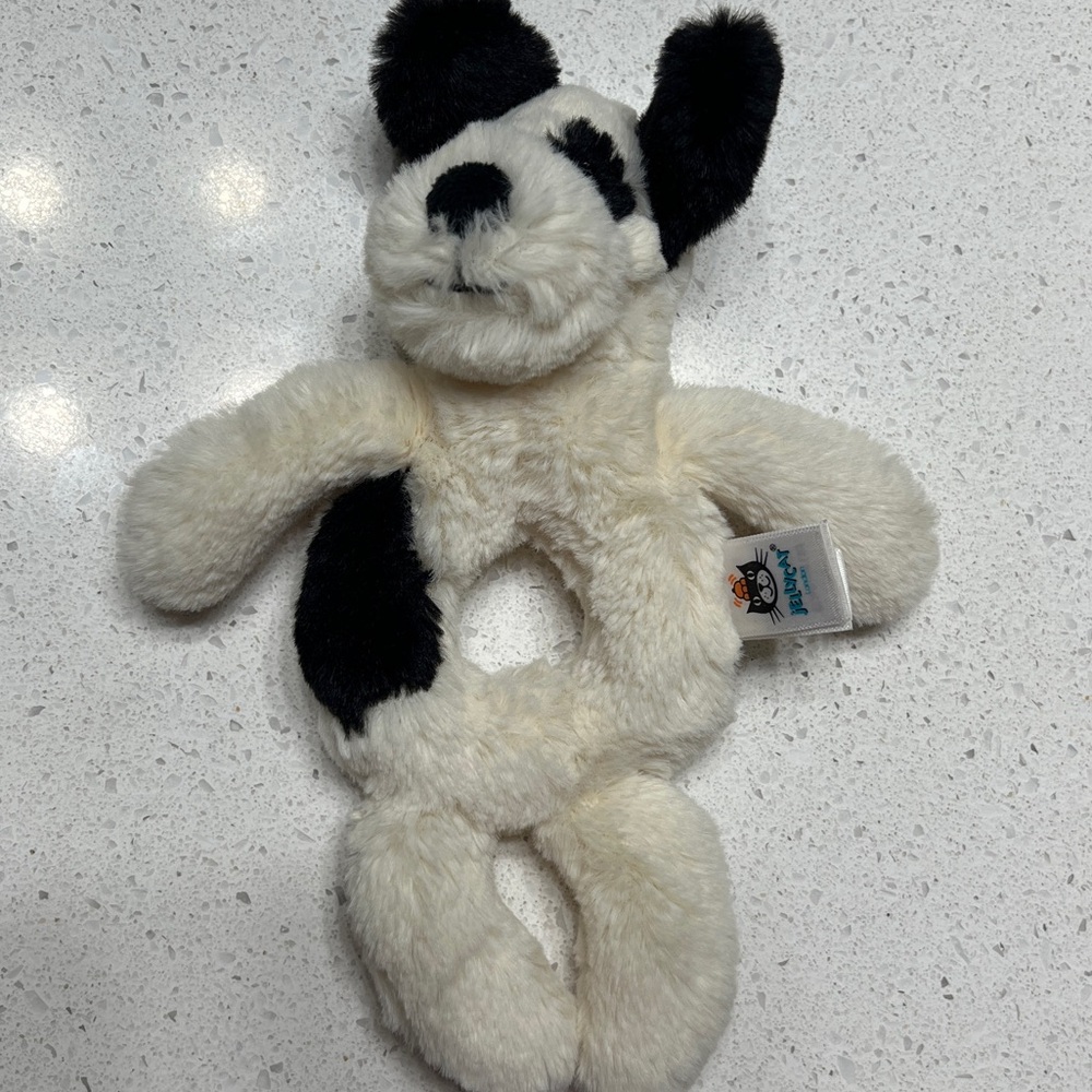 Jellycat Bashful Puppy Ring Rattle Baby Toy Perfect Condition